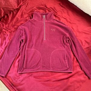 VS Pink Half-zip Sweater in burgundy XS
